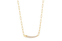  Tough Love 2 - Chokers - Zilver / 14kt GP - Zirkonia - 45cm